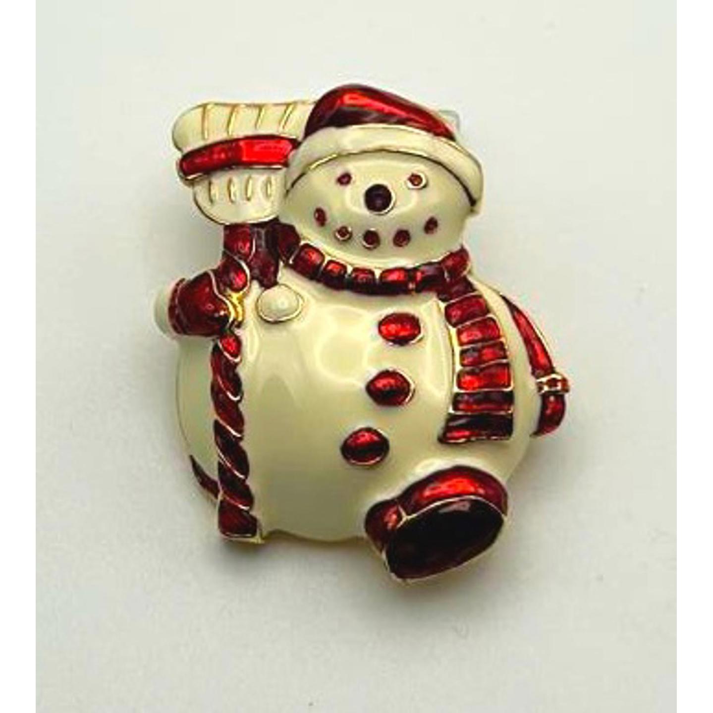 Christopher Radko Snowman Brooch Vintage Christmas Pin Jewelry Collectible 48$